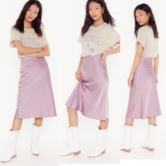 Nasty Gal Dresses & Skirts - Nasty Gal Satin Midi Skirt